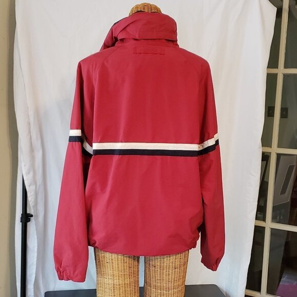 >>FATHER'S DAY<< Men's NAUTICA Rain Jacket w/Concealed Hood in Red/Navy Blue - M - Picture 4 of 5